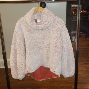 Pink fuzzy pullover size M
